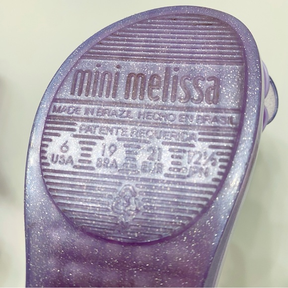 MINI MELISSA glittery purple rose flower ULTRAGIRL GARDEN MARY JANE jelly shoes - Picture 9 of 9